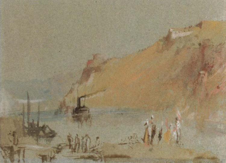J.M.W. Turner river scene with steamboat oil painting image